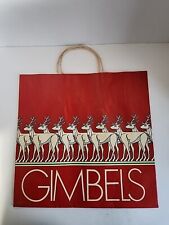 Vintage Gimbels Store Advertising Christmas Reindeer Paper Shopping Bag 16x15.5 picture