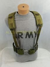 USGI Military LARGE Army Web PISTOL BELT & Army Y SUSPENDERS Set LBE ALICE VGC picture