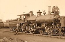 c1891 New York New Haven Harford 4-4-0 Engine #218 Twin Headlighter Locomotive  picture