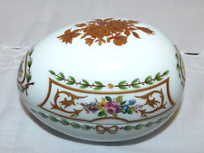 Limoges France Egg Shaped Porcelain Trinket Box picture