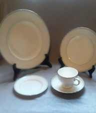 Wedgwood Notting Hill 5 piece place set, White w/ silver trim picture