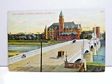 Dayton Ohio Main Street Concrete Bridge Postcard Used 1909 picture