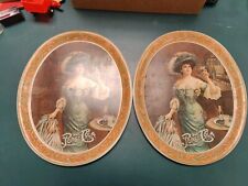 Pair Of Vintage Pepsi-Cola Gibson Girl Tray 1973 Reproduction picture