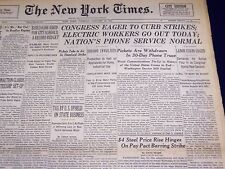 1946 JAN 15 NEW YORK TIMES - ELECTRIC WORKERS OUT TODAY, PHONES NORMAL - NT 2336 picture