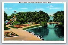 Lagoon And Mound  Belle Isle Detroit Michigan P581 picture