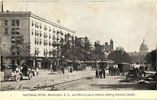 National Hotel Washington, DC Pennsylvania Ave Black & White Postcard Posted picture