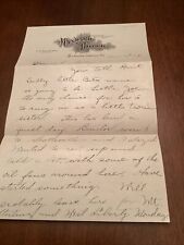 1917 Handwritten Letter Mansard Hotel Bowling Green Kentucky KY WW1 WWI Era picture