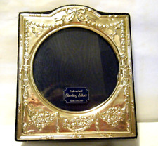 Ornate Vintage English Sterling Silver Picture Frame Repousse Velvet Easel Back picture