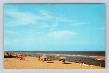Ocean City MD-Maryland, Clear Uncrowded Beach, Antique Vintage Souvenir Postcard picture