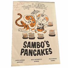 1960s Sambo's Pancakes Restaurant Paper Menu picture