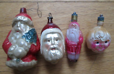 Lot of FOUR Vintage OLD 1930s Christmas Ornaments & items SANTA BULB LOOK picture
