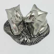 Lenox Kirk Stieff Collection Pewter Elephants Salt & Pepper Shakers w/Base Tray picture