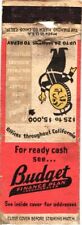 For Ready Cash See... Budget Finance Plan Incorporated, Vintage Matchbook Cover picture