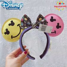 Disney Parks Loungefly Y2K Mickey & Minnie Ears Mouse Headband Rare Smiley Face picture