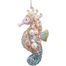 December Diamonds 79-81284 Blown Glass Pastel Seahorse Ornament picture