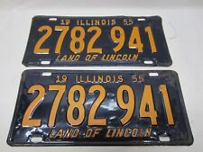 Pair of 1955 Illinois License Plate 