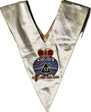 Vintage Masonic Freemasonry 33 Degree Two-Headed Eagle/Griffin Ceremonial Sash picture