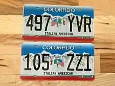 Colorado Italian American License Plate- Both Versions with Flag on Left & Right picture