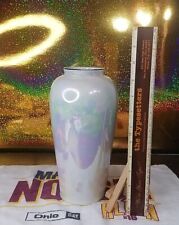 Antique Z. S. & Co. Bavaria Rainbow Opalescent Vase With Rare Black Edge Trim  picture