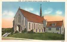 Bristol, VA, St. Ann's Roman Catholic Church, Linen Vintage Postcard a1327 picture