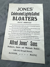 C.1910 Handbill ALFRED JONES' SONS ~Salted BLOATERS Schooner Lizzie Griffin picture
