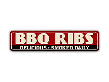 BBQ Ribs Street Sign Vintage Style picture