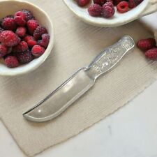 Vintage 1930's Depression Clear Glass Fruit Knife Kitchen Star Pattern Handle picture