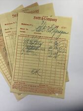 1912 - 14 Middletown, New York Swift & Company 4 Antique Billhead Receipts picture