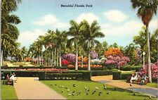 Beautiful Florida Park Linen Ct Art Colortone Vintage Postcard picture