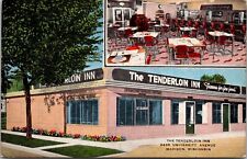 Madison, Wisconsin THE TENDERLOIN INN Restaurant Vintage Postcard Linen 1948 picture