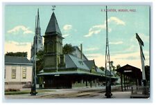 c1910's R.R. Railroad Station Depot Woburn Massachusetts MA Antique Postcard picture