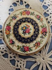  Stratton Glod Floral Powder Compact Vintage picture