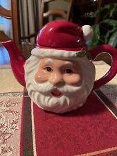 Vintage Santa Claus Head Tea Pot Ceramic 8”x 9” picture