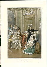 1897 Napoleon Josephine Bonaparte Fashion Dress Favorite Occupation COLOR PRINT picture