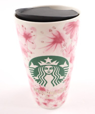 Starbucks 2016 Washington DC Cherry Blossom Ceramic Travel Cup Mug W/Lid 12 oz picture