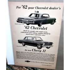 1962 Chevy Dealers Chevrolet Chevy II Impala Monza 2 Page Print Ad vintage 60s picture