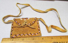 Alaska Hand Made Beaded small leather pouch, 11 inch strap, Beautiful item picture