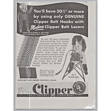 1947 Clipper Belt Lacing Equipment Grand Rapids Michigan Vintage Print Ad picture