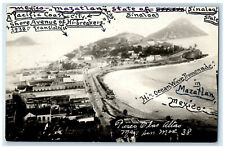 Mazatlan Sinaloa Mexico RPPC Photo Postcard Paseo Olas Atlas c1910 Antique picture
