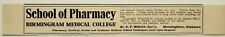 1914 Birmingham Alabama School of Pharmacy Medical College Vtg Print Advertising picture