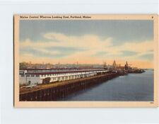 Postcard Maine Central Wharves Looking East Portland Maine USA North America picture