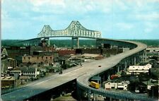 New Orleans LA-Louisiana The Greater New Orleans Bridge, Vintage Postcard chrome picture
