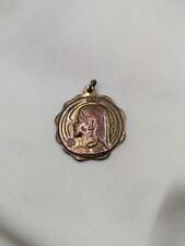 Vintage 1909 Catholic HNS holy name society gold tone Medal pendant  picture