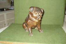 Antique Late 19th Century ChalkWare Pug Dog Figurine 6 INCHES, NICE SHAPE picture