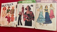 3 Vintage Patterns for Tops, Shirts, Jumpsuits, and Jacket Size Small Mixed Lot picture