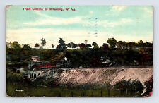 c1911 Train Coming to Wheeling Postcard Wheeling West Virginia WV picture