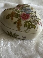 Vintage Trinket Heart Box With Takahashi Label Porcelain picture