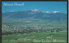 DEER LODGE MONTANA CONTINENTAL POSTCARD, Panorama View, Town & Mount Powell picture