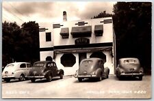 red's cafe arnolds park iowa RPPC real photo RARE 1940's UNP old cars picture