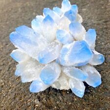 300/400g/500g Natural White Blue Quartz Crystal Clusters Specimen Home Decor picture